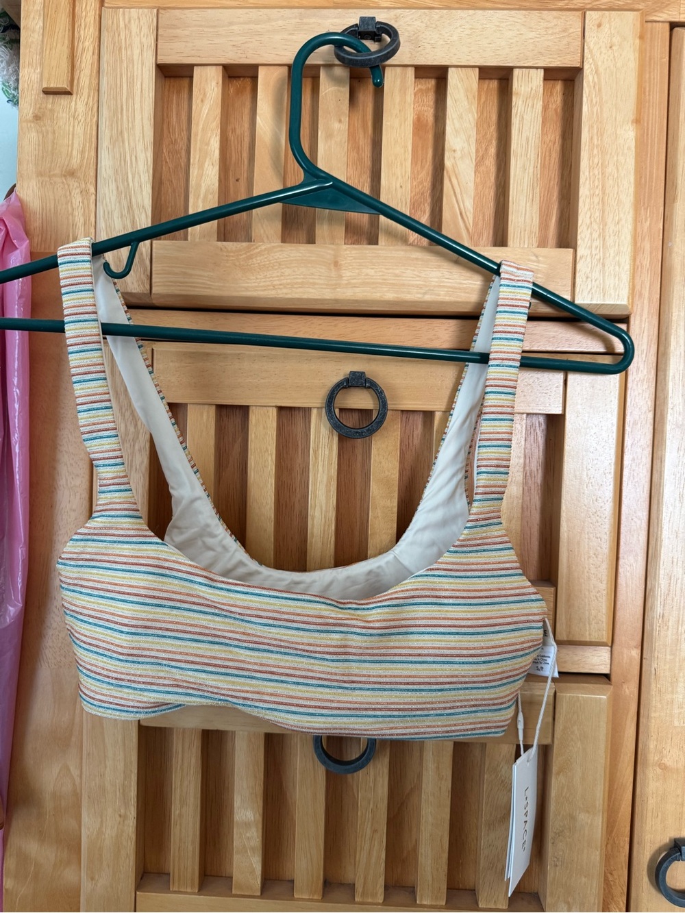 l*space Pastel Multistripe Scoop Crop Top